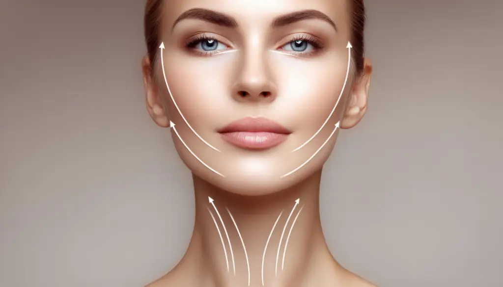 Prejowl sulcus support (targeting the depression)