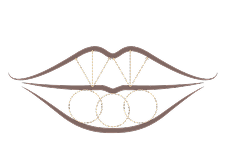 Diagram of lips illustrating non-surgical lip enhancement technique and placement zones
