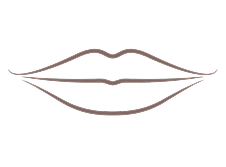 Minimal line illustration of lips used as an icon representing lip filler treatment in a cosmetic clinic