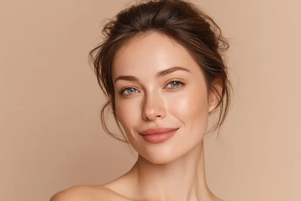 Portrait of a woman with softly defined lips, often used to explain how the Russian lip technique works.