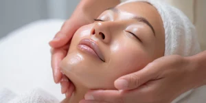 A lady getting a rejuran treatment with glass skin