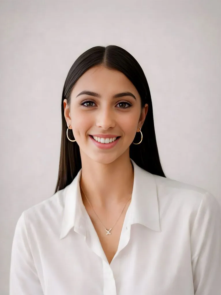 Portrait of Nurse Charlotte from Luxe Lips Cosmetic Clinic Melbourne smiling in a professional clinic portrait