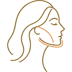 facial contouring icon showing lack of cheek volume