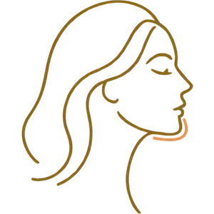 facial contouring icon showing lower chin projection profile