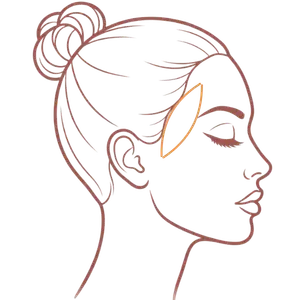 facial contouring icon showing sunken temple area