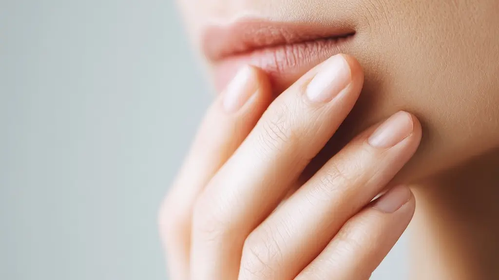 Close-up of a person’s lower face and chin area, illustrating the texture associated with orange peel chin, discussed at a Melbourne skin clinic.