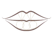Diagram of lips illustrating non-surgical lip enhancement technique and placement zones