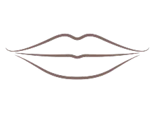 Minimal line illustration of lips used as an icon representing lip filler treatment in a cosmetic clinic