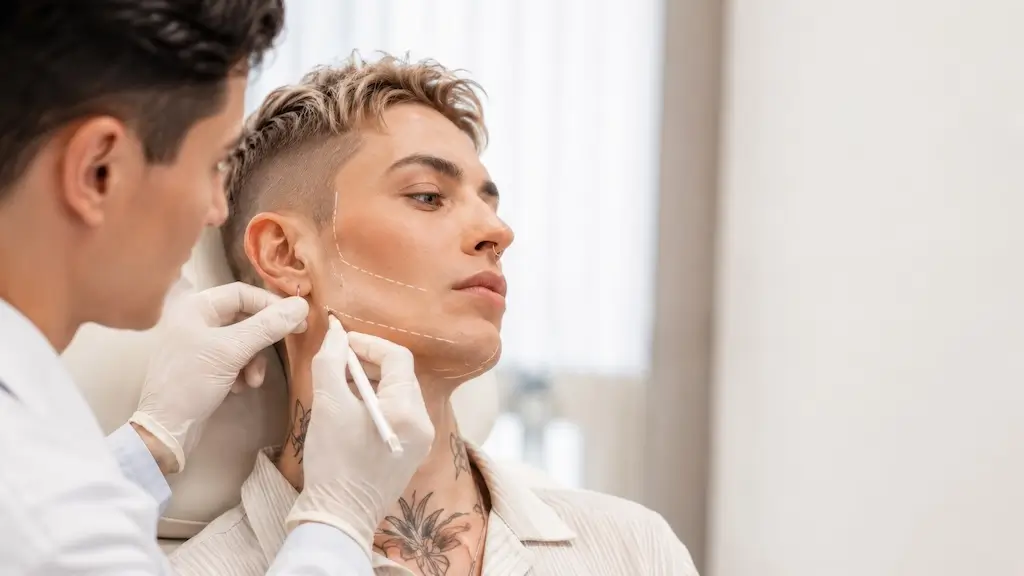Male jawline and facial balance consultation