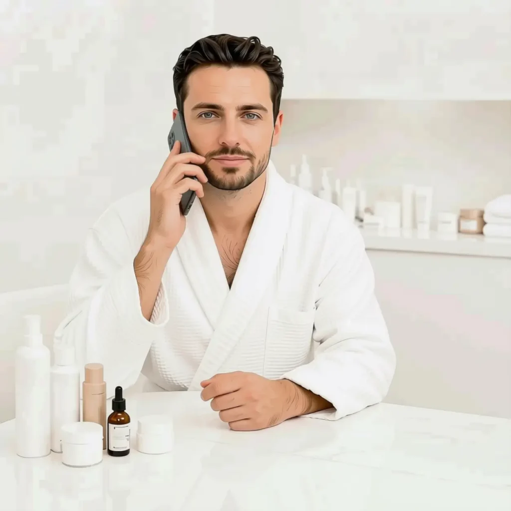 Phone consultation for cosmetic treatment for men